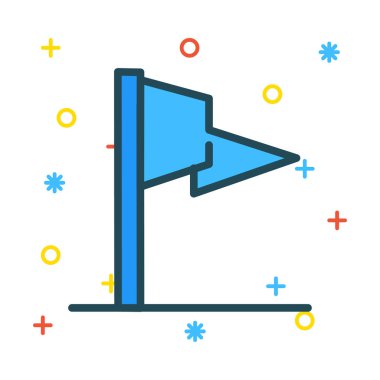 bayrak web simgesi, vektör illüstrasyonu 