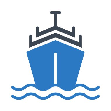 Beyaz arka plan, vektör, illüstrasyon izole düz simge gemi cruise