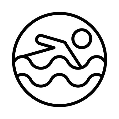 Yüzme kişi kutsal kişilerin resmi, vektör çizim 