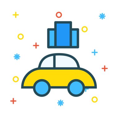 araba beyaz arka planda, vektör çizim 