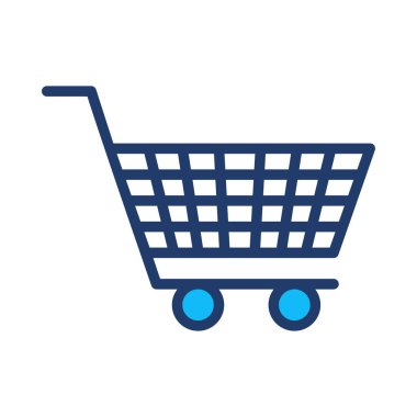 alışveriş sepeti düz simgesi, vektör