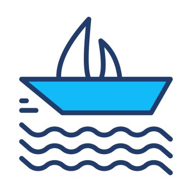 Beyaz arka plan, vektör, illüstrasyon izole düz simge gemi cruise