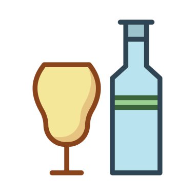 şişe ve cam vektör çizim 