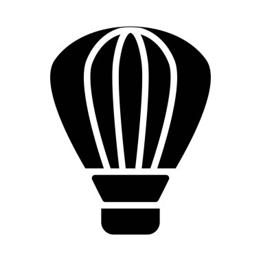 Hava Balon düz simgesi beyaz arka plan, vektör, illüstrasyon izole