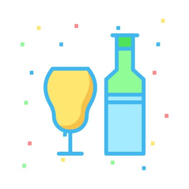 şişe ve cam vektör çizim 