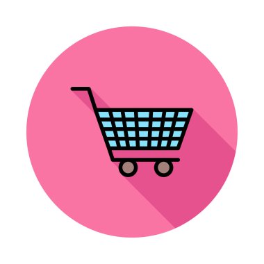 alışveriş sepeti düz simgesi, vektör