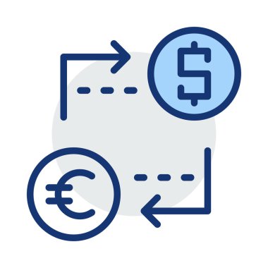 Döviz Alım Satım web simgesi, vektör çizim 