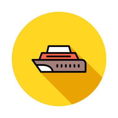 Beyaz arka plan, vektör, illüstrasyon izole düz simge gemi cruise