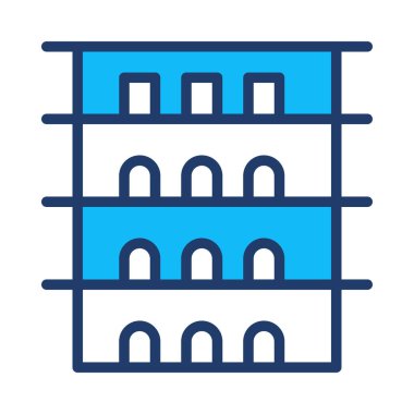 Otel web simgesi, vektör illüstrasyonu 