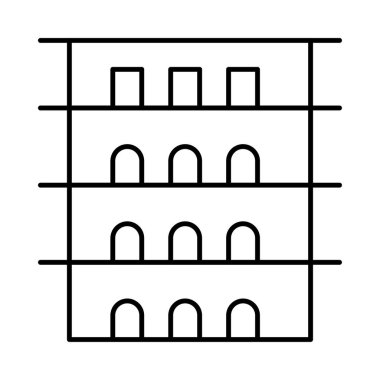 Otel web simgesi, vektör illüstrasyonu 