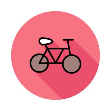 Bisiklet düz simgesi beyaz arka plan, vektör, illüstrasyon izole