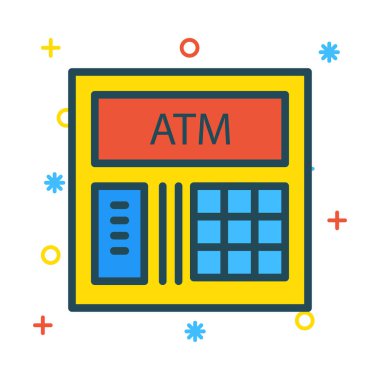 ATM web simgesi, vektör çizim 