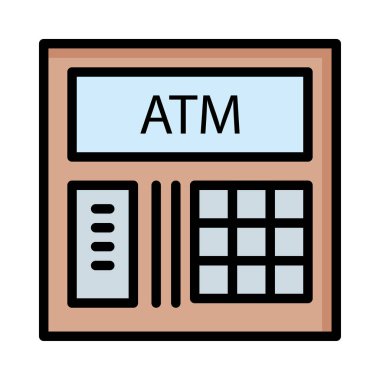 ATM web simgesi, vektör çizim 