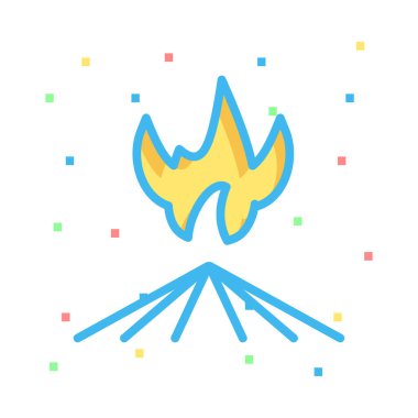 kamp web simgesi, vektör çizim 