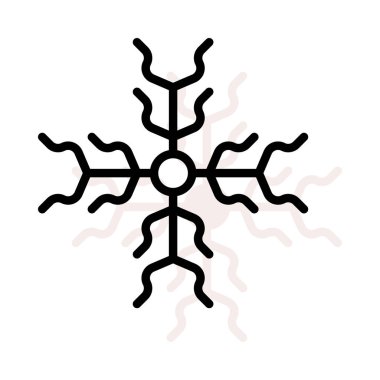 Beyaz arka plan, vektör, illüstrasyon izole kar tanesi düz simgesi