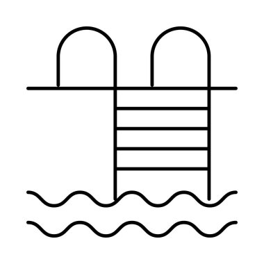 yüzme havuzu simgesi, vektör illüstrasyonu 