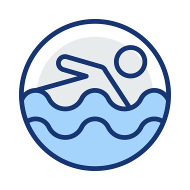 Yüzme kişi kutsal kişilerin resmi, vektör çizim 