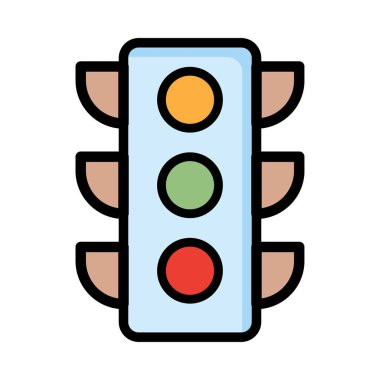 Trafik ışıkları web simgesi, vektör çizim 