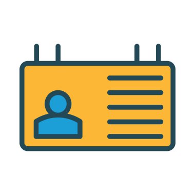 ID kart simgesi vektör illüstrasyonu 