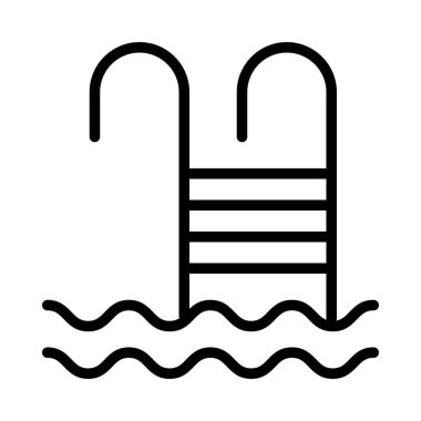 yüzme havuzu simgesi, vektör illüstrasyonu 