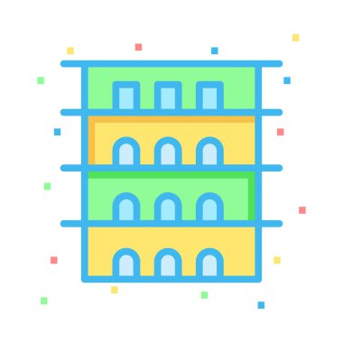 Otel web simgesi, vektör illüstrasyonu 