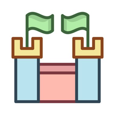 Castle Web simgesi, vektör illüstrasyonu 