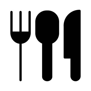 bıçak, çatal ve kaşık simgesi, vektör çizim