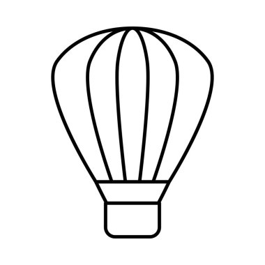 Hava Balon düz simgesi beyaz arka plan, vektör, illüstrasyon izole