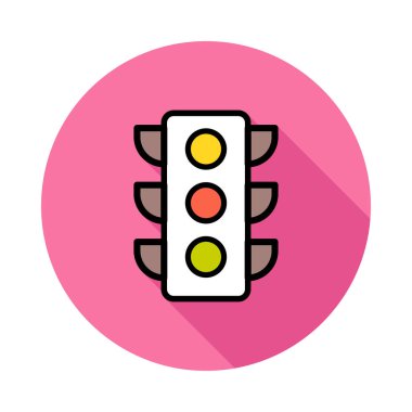 Trafik ışıkları web simgesi, vektör çizim 