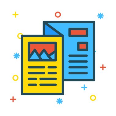 belge web simgesi, vektör illüstrasyonu 