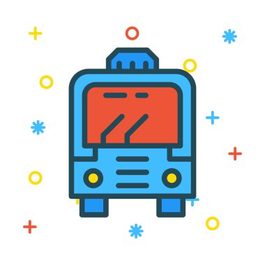 Beyaz arkaplanda izole edilmiş otobüs