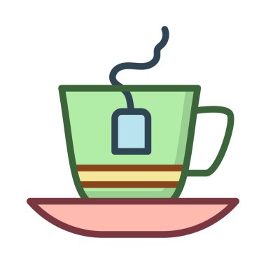 çay web simgesi, vektör illüstrasyonu 