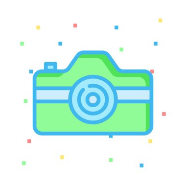 web ve mobil, modern minimalist düz tasarımı için kamera simgesi. 