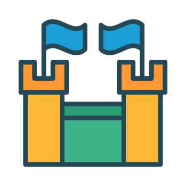 Castle Web simgesi, vektör illüstrasyonu 