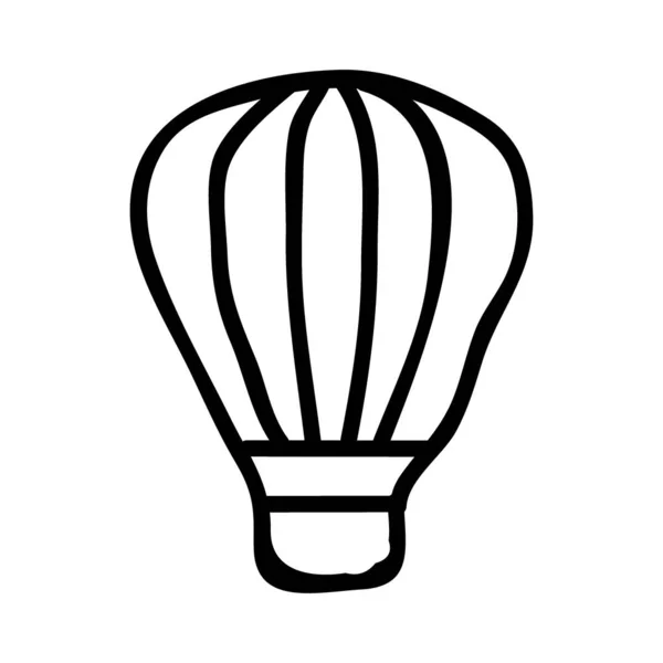 Air Ballong Flat Ikonen Isolerad Vit Bakgrund Vektor Illustration — Stock vektor