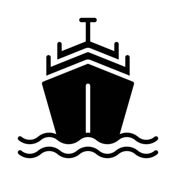 Cruiseschip Platte Pictogram Geïsoleerd Een Witte Achtergrond Vector Illustratie — Stockvector