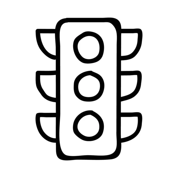 Traffic Lights Web Icon Vector Illustration — Stock Vector