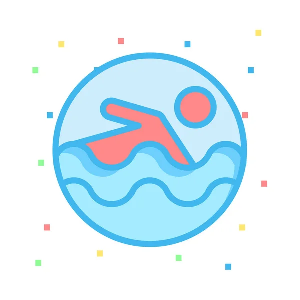 Icono Persona Nadando Ilustración Vectorial — Vector de stock