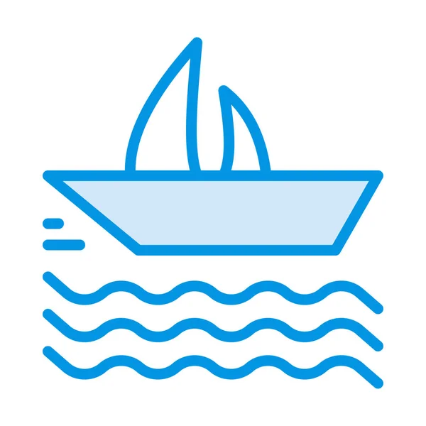Круїзний Корабель Плоский Значок Ізольований Білому Тлі Вектор Ілюстрація — стоковий вектор