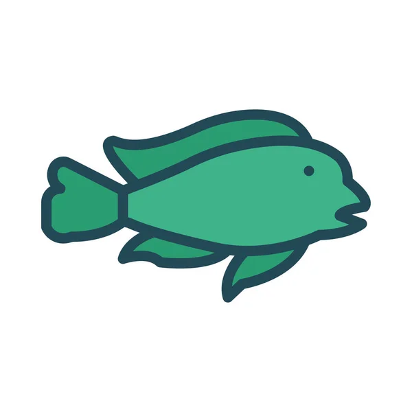 Ilustração Vetor Ícone Web Peixe — Vetor de Stock