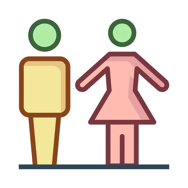 Mann Und Frau Web Ikone Vektor Illustration — Stockvektor