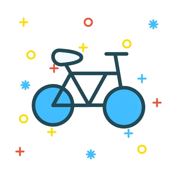 Cykel Flat Ikonen Isolerad Vit Bakgrund Vektor Illustration — Stock vektor