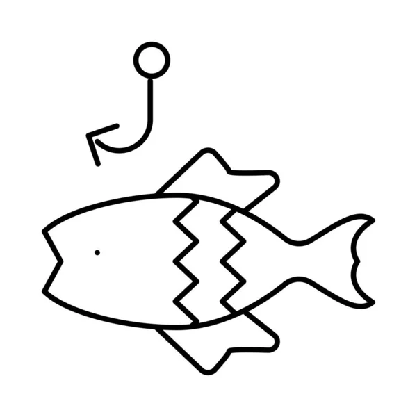 Fisch Web Icon Vektor Illustration — Stockvektor