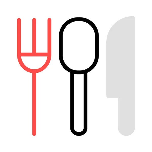 Knife Fork Spoon Icon Vector Illustration — Stock Vector