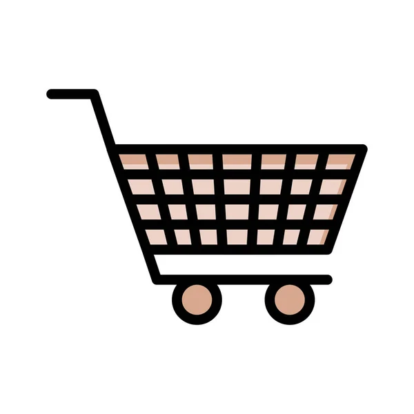 Shopping Cart Platte Pictogram Vector — Stockvector