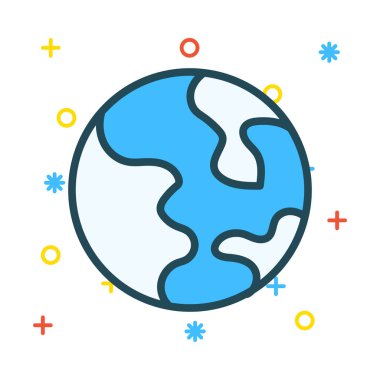 Dünya küre simge, simge, vektör çizim