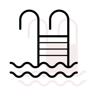 yüzme havuzu simgesi, vektör illüstrasyonu 