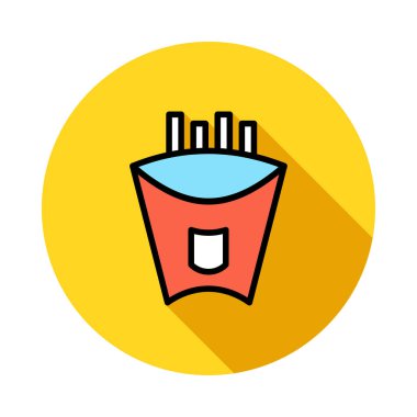 patates kızartması web simge vektör çizim 