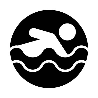 Yüzme kişi kutsal kişilerin resmi, vektör çizim 