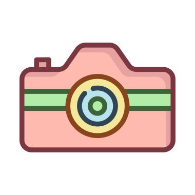 web ve mobil, modern minimalist düz tasarımı için kamera simgesi. 